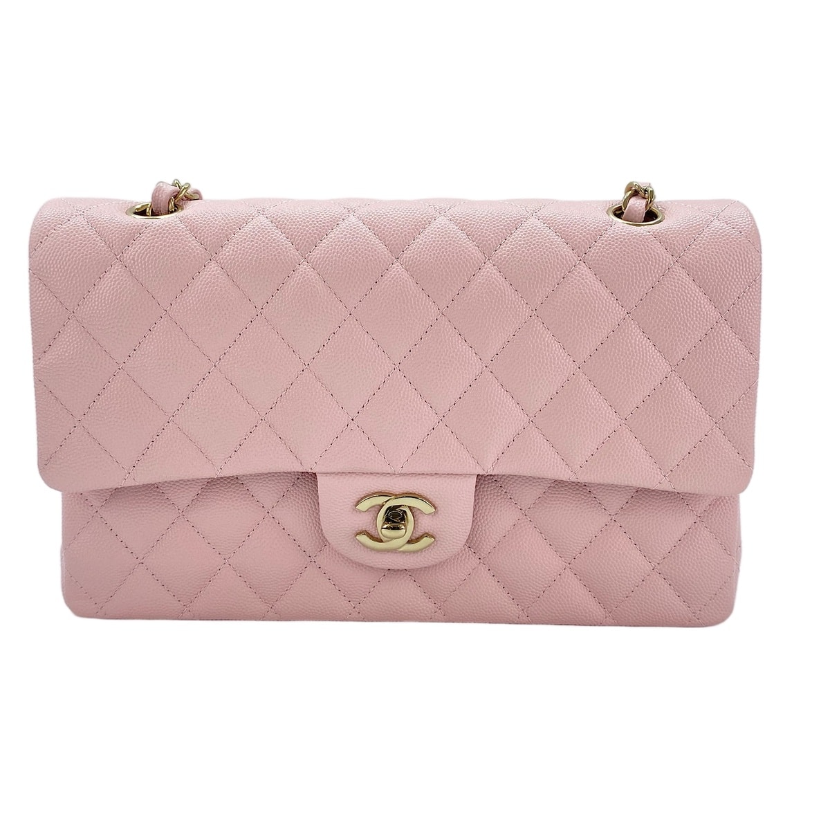シャネル CHANEL キャビアスキン マトラッセ ダブルフラップ ショルダーバッグ【中古】