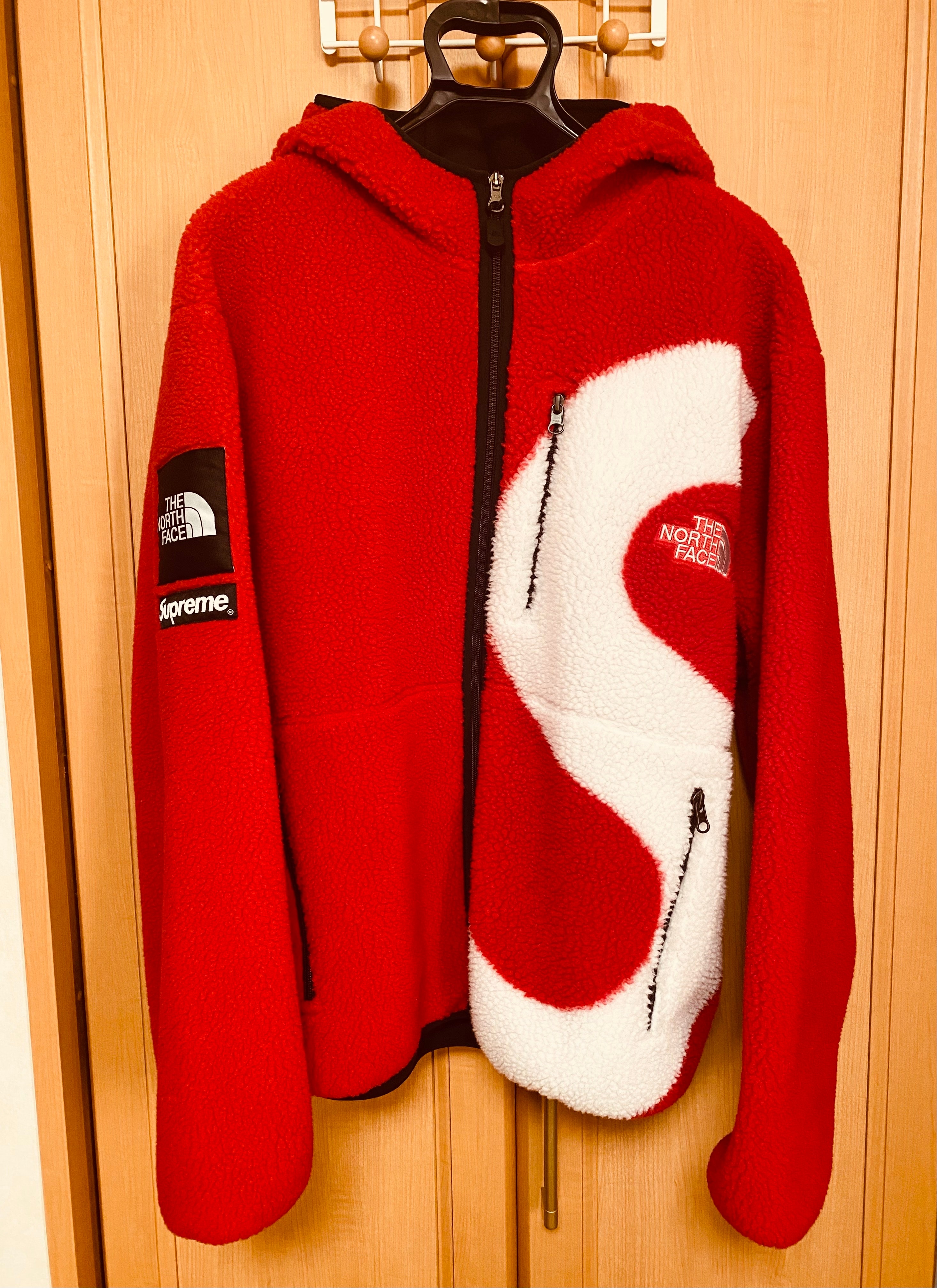 Supreme x The North Face S Logo Hooded Fleece Jacket "Red"