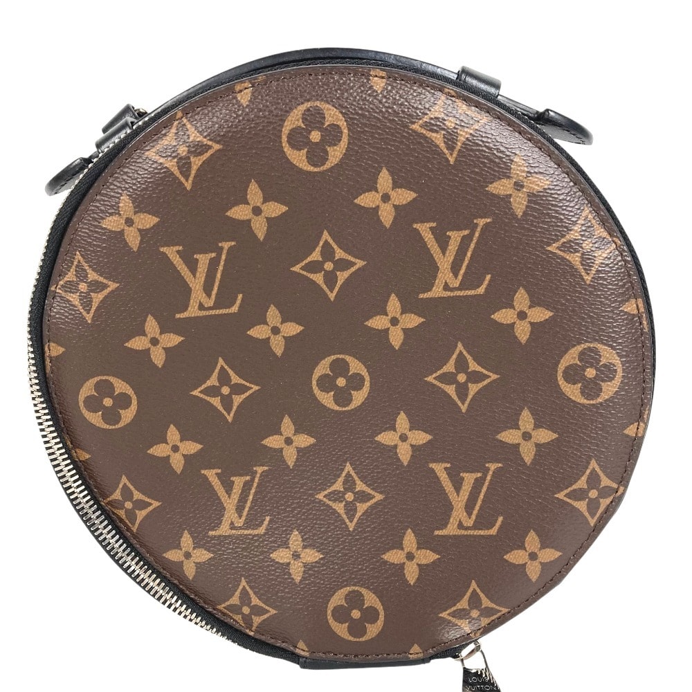 ルイヴィトン LOUIS VUITTON オーディオケース M46273 モノグラム カバン ラウンド  ハンドバッグ モノグラムキャンバス ブラウン 美品