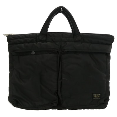 PORTER ポーター TANKER SHORT HELMETBAG タンカー ショート ヘルメット ビジネス トート バッグ ブラック系【中古】