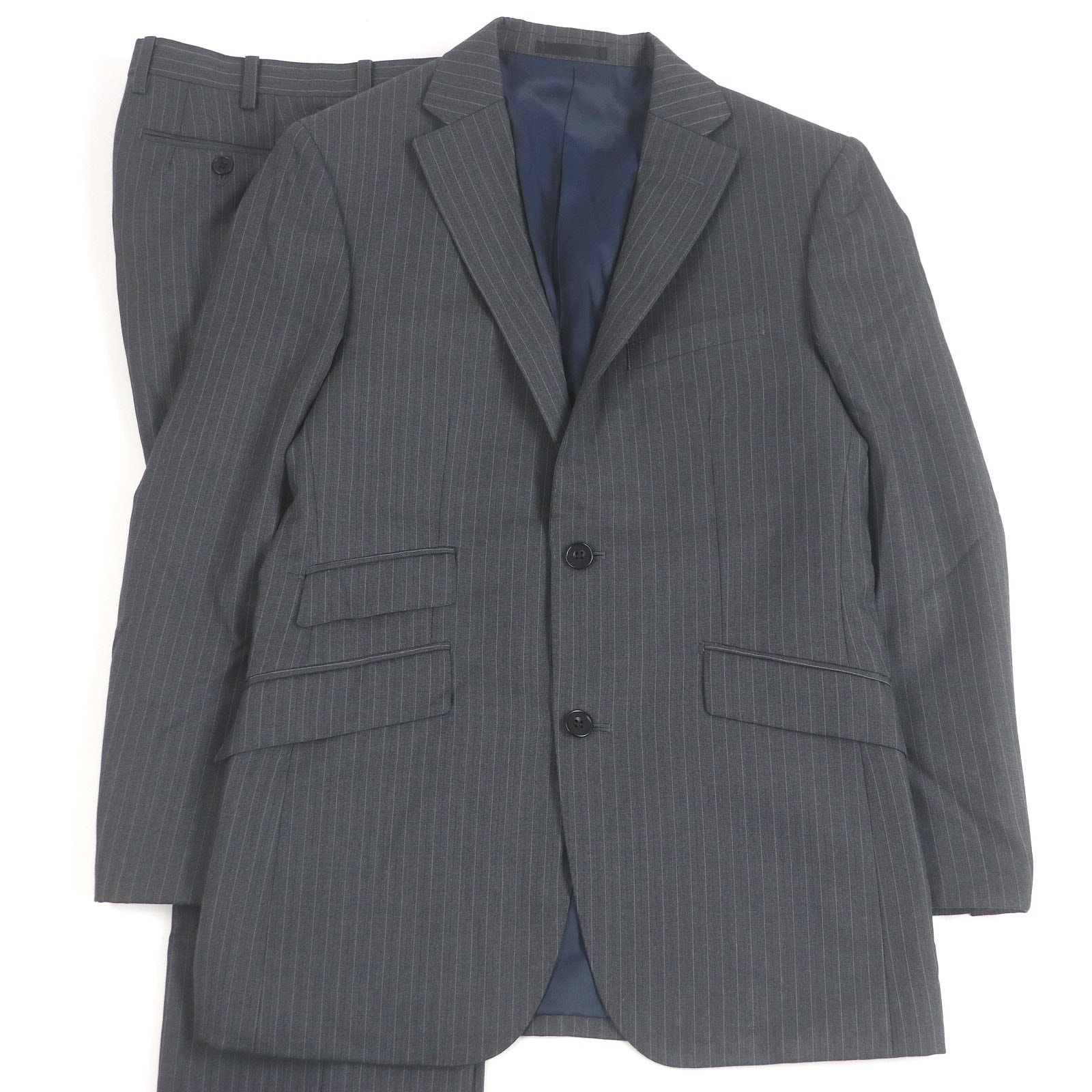 極美品 バーバリーブラックレーベル スーツ グレー メンズ 36