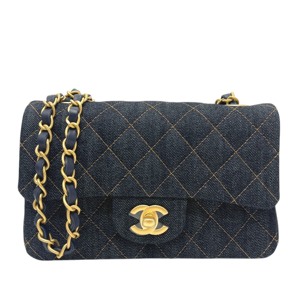 シャネル CHANEL マトラッセミニ マトラッセ20 A69900 シングルチェーン カバン 斜め掛け 肩掛け ショルダーバッグ デニム インディゴブルー ブルー 未使用