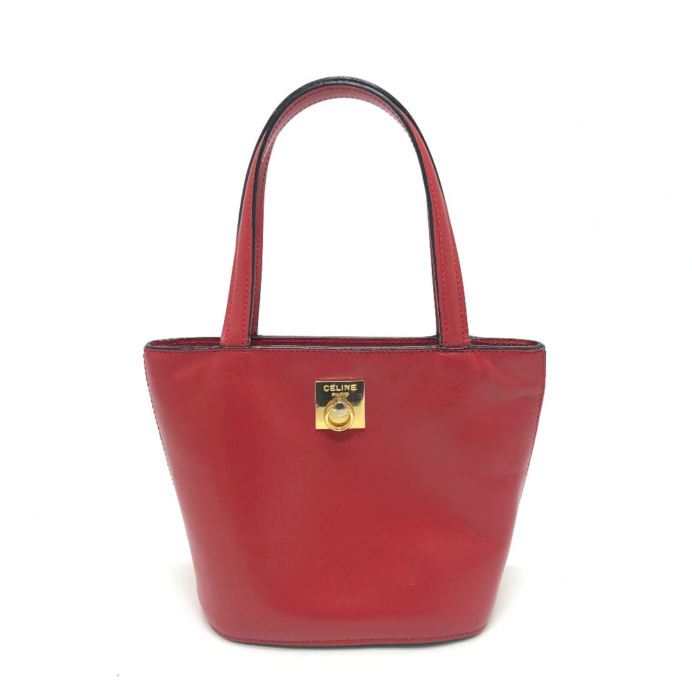 セリーヌ CELINE ミニトート カバン ハンドバッグ レザー レッド
