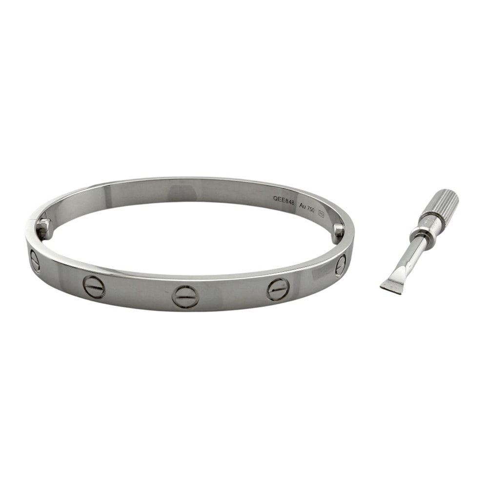 カルティエ ラブブレス ドライバー付き バングル 18金 K18ホワイトゴールド レディース CARTIER  中古