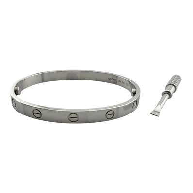 カルティエ ラブブレス ドライバー付き バングル 18金 K18ホワイトゴールド レディース CARTIER 中古