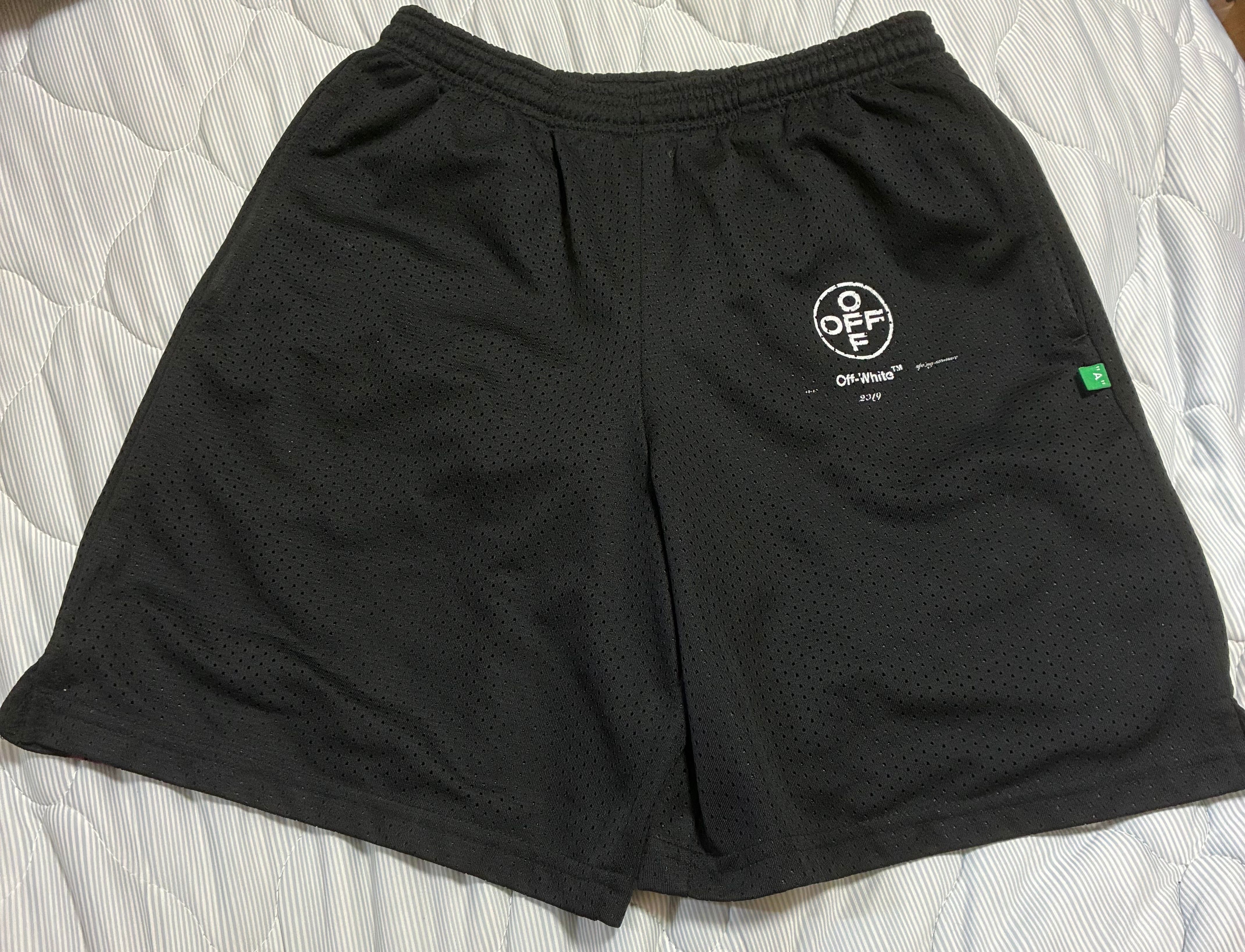 オフホワイト メッシュハーフパンツ