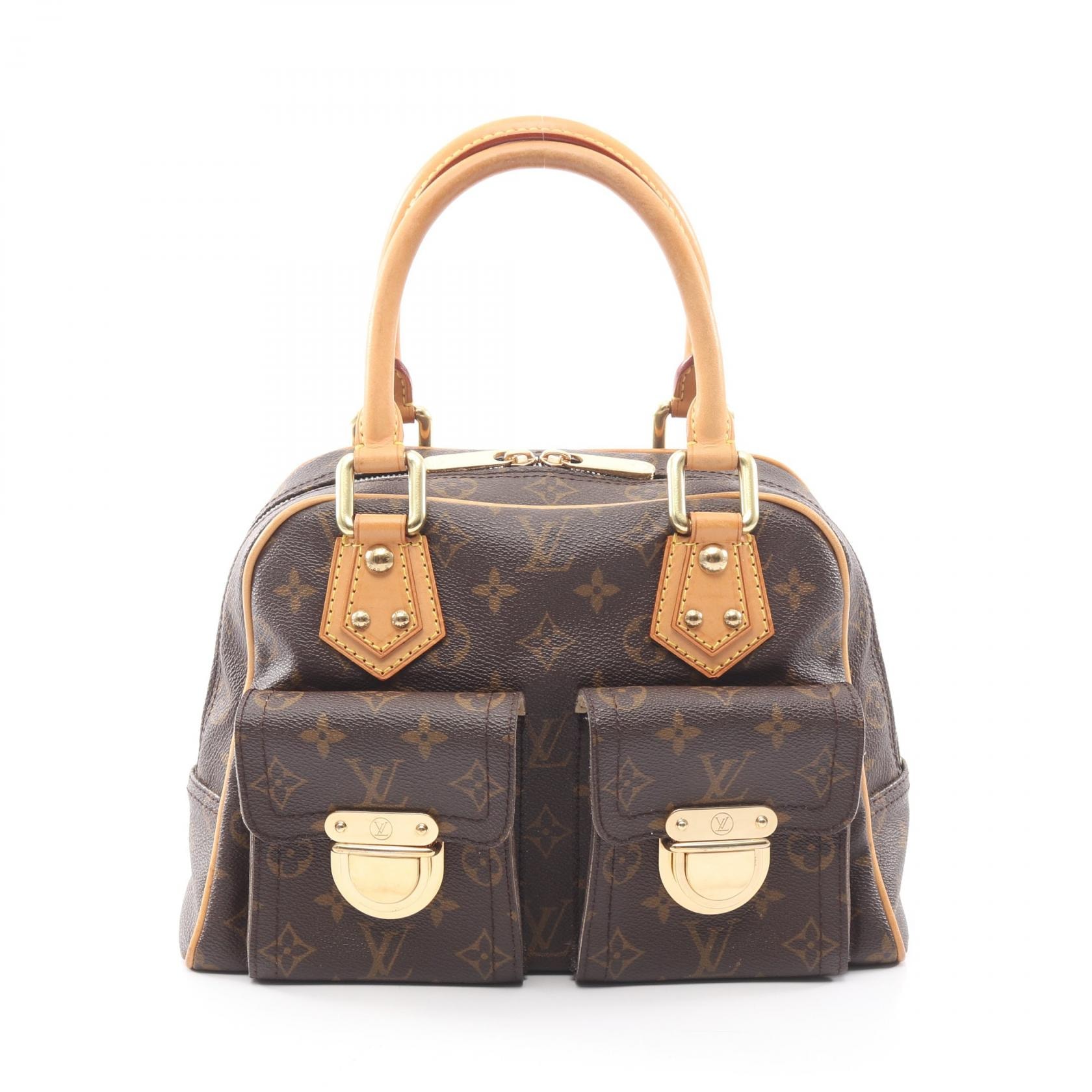 ルイ・ヴィトン LOUIS VUITTON マンハッタンPM ハンドバッグ バッグ PVCコーティングキャンバス レザー モノグラム レディース ブラウン系 M40026 【中古】
