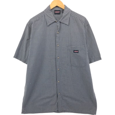 古着 ディッキーズ Dickies チェック柄 半袖 ワークシャツ ボックスシャツ メンズL相当/eaa548599