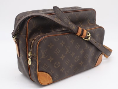 LOUIS VUITTON ルイ・ヴィトン モノグラム キャンバス ナイル M45244 ショルダーバッグ ブラウン コーティングキャンバス レザー レディース