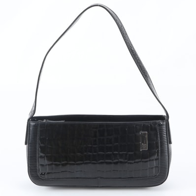 ■美品 ジバンシー クロコダイル エンボスショルダーバッグ レザー