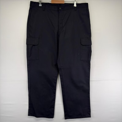 古着 ディッキーズ Dickies パンツ ワーク カーゴ 大きいサイズ ワンポイント ジップ 作業着 ワーク w42 L32 ブラック メンズ