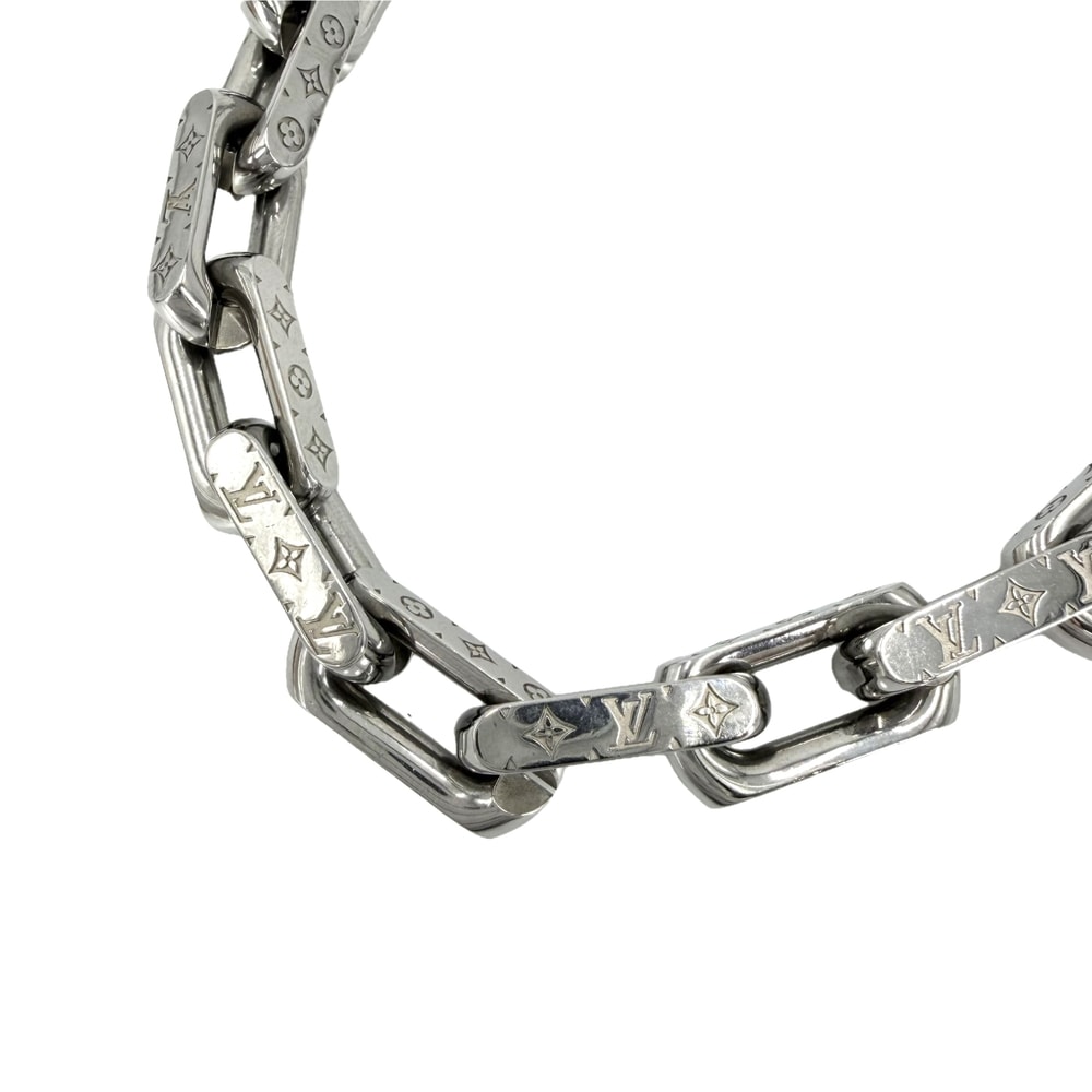 LOUIS VUITTON ルイヴィトン ネックレス チェーンモノグラム アクセサリー    M00307 シルバー メンズ 約130.2g【中古品】