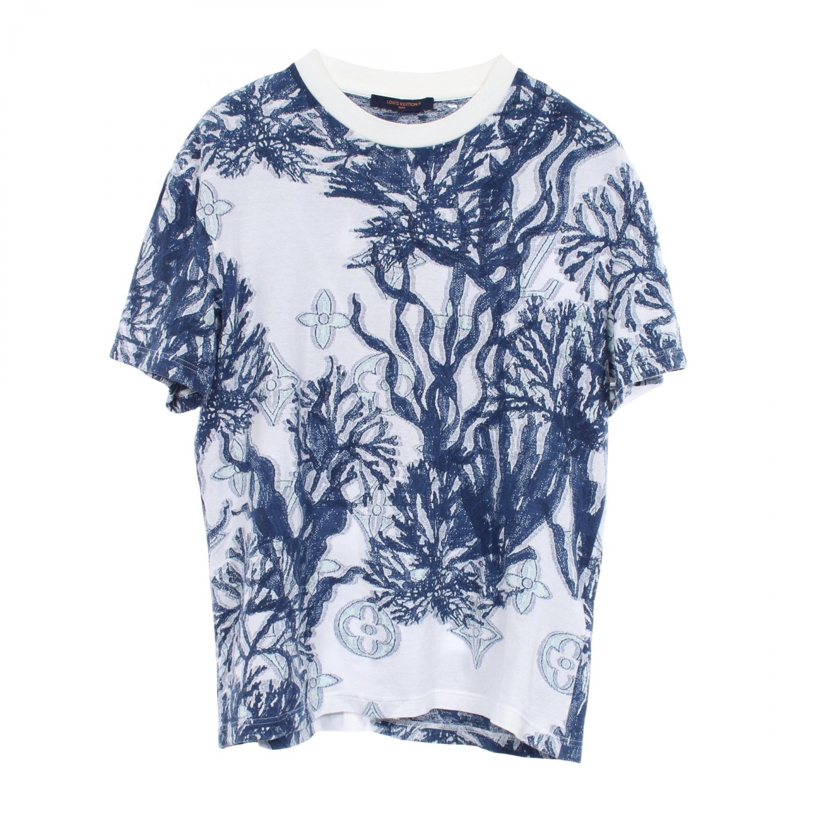 ルイ・ヴィトン LOUIS VUITTON グラフィックモノグラム クルーネック 半袖Tシャツ 衣料品 トップス コットン メンズ ブルー系 RM232M Y93 HPY30W 【中古】