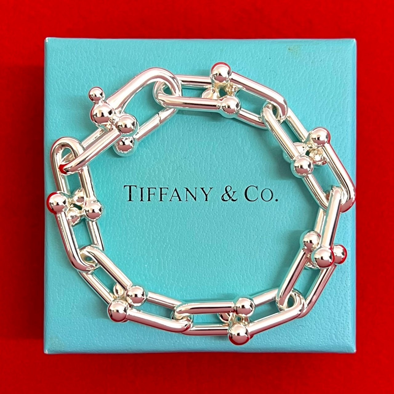 TIFFANY&Co. ティファニー ハードウェア リンクブレス ラージ シルバー925 ブレスレット シルバー
 31618