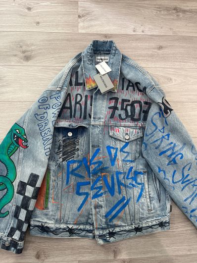 バレンシアガ デニムジャケット グラフィック