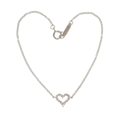 ティファニー TIFFANY&Co. センチメンタルハート ブレスレット Pt950プラチナ ダイヤモンド レディース【中古】【Aランク】