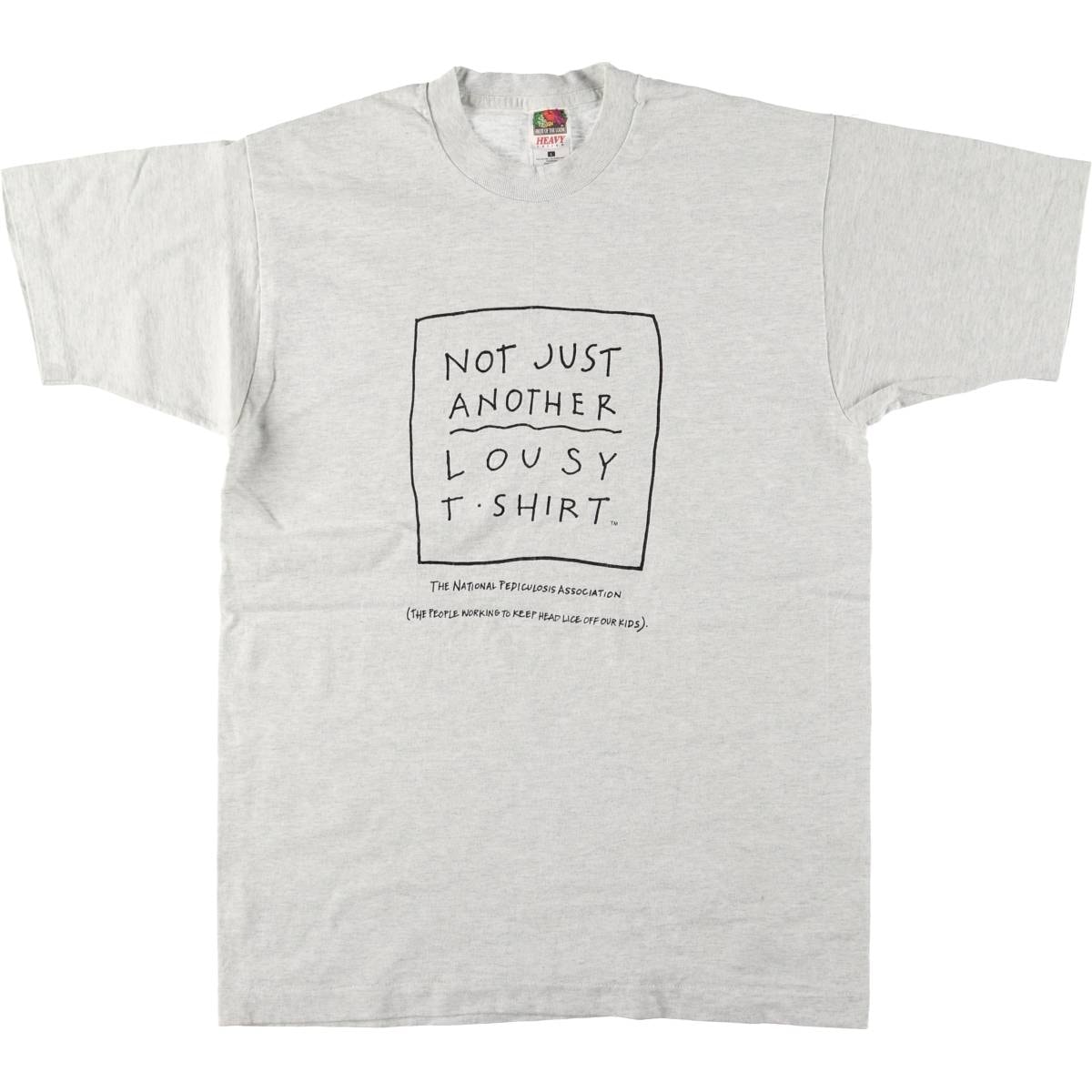 古着 90年代 フルーツオブザルーム FRUIT OF THE LOOM 全米シラミ症協会 メッセージプリントTシャツ USA製 メンズL相当 ヴィンテージ/eaa563103