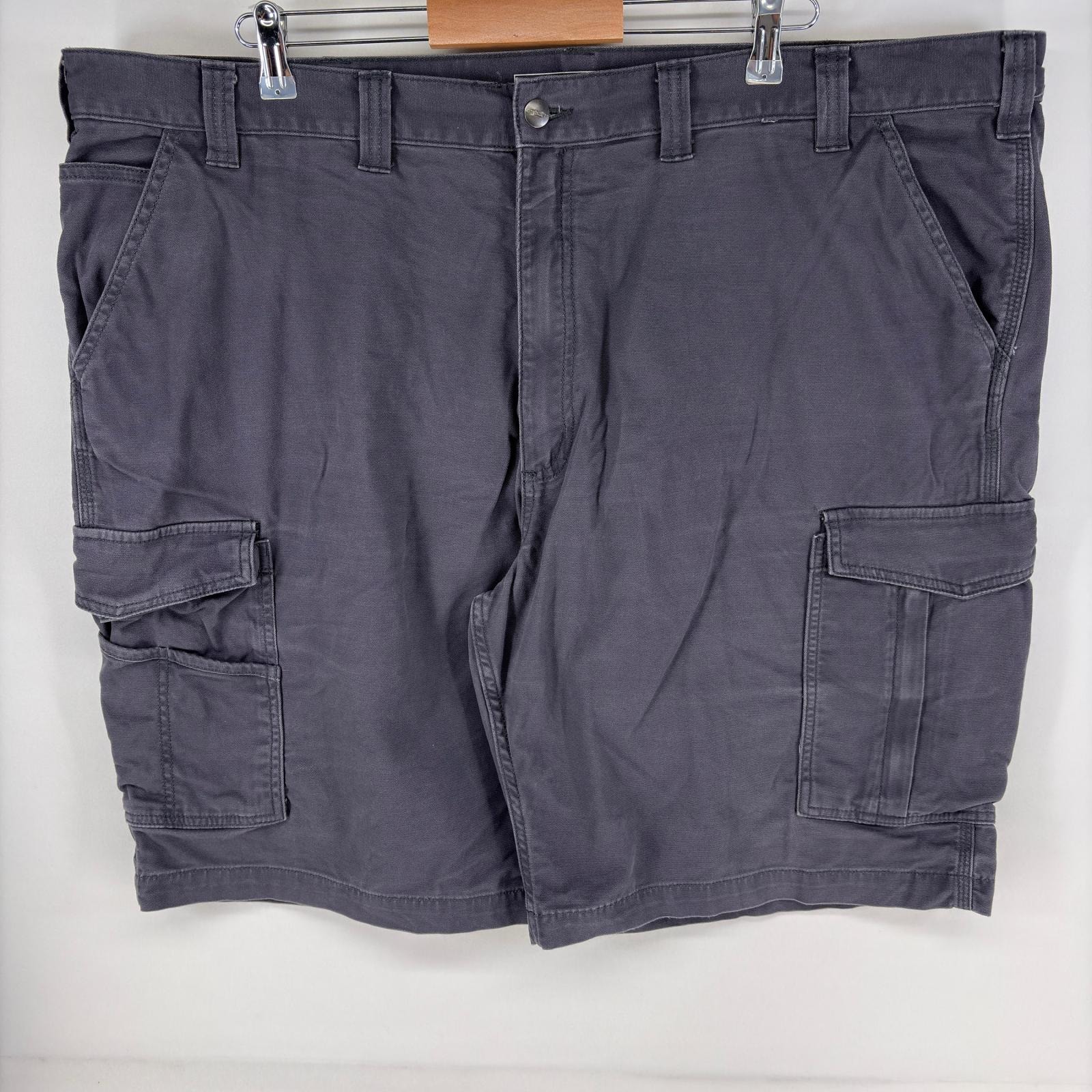 古着 カーハート Carhartt ダック パンツ カーゴ ジップフライ ワンポイントロゴ 大きいサイズ 半ズボン 46  グレー系 メンズ