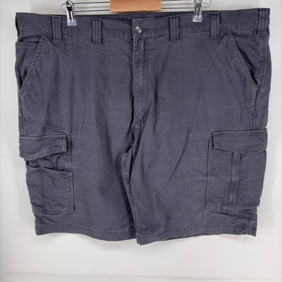 古着 カーハート Carhartt ダック パンツ カーゴ ジップフライ ワンポイントロゴ 大きいサイズ 半ズボン 46 グレー系 メンズ