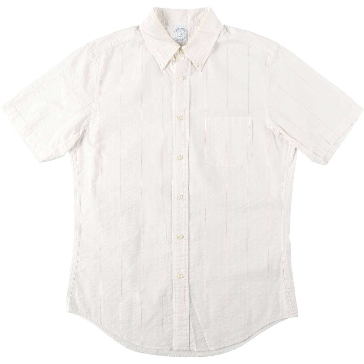 古着 ブルックスブラザーズ Brooks Brothers 1818 REGENT 半袖 ボタンダウン ストライプシャツ メンズM相当/eaa657942