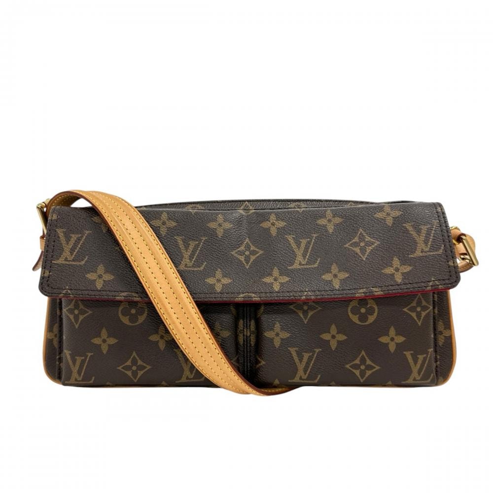 LOUIS VUITTON ルイヴィトン ハンドバッグ ヴィバ・シテMM 肩掛け M51164 モノグラムキャンバス ブラウン 茶 ゴールド金具 レディース【中古品】