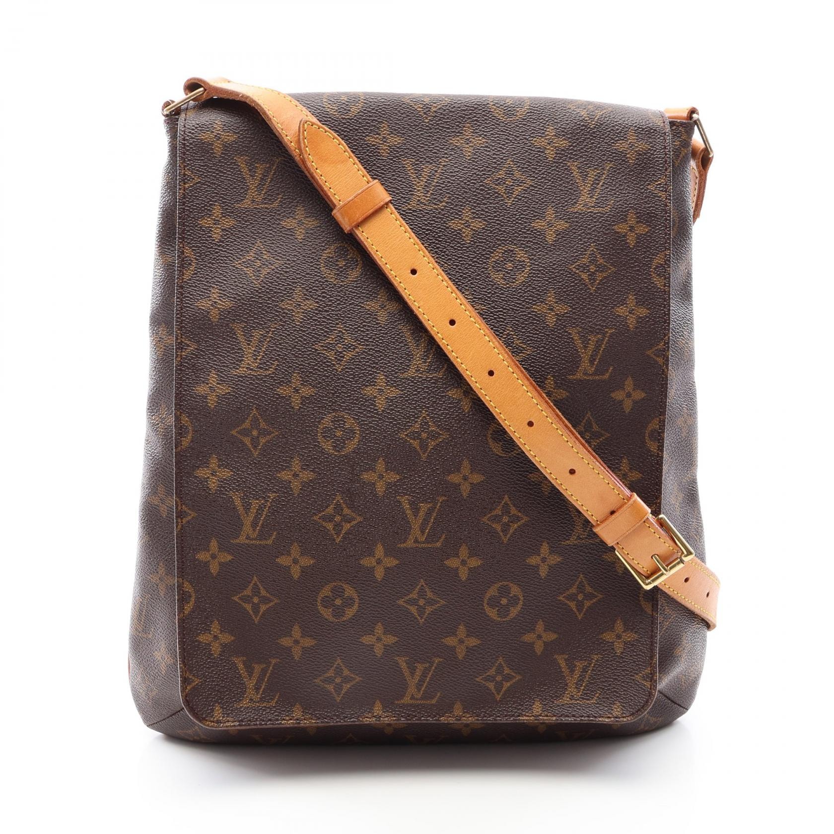 ルイ・ヴィトン LOUIS VUITTON ミュゼット モノグラム ショルダーバッグ バッグ PVCコーティングキャンバス レザー レディース ブラウン系 M51256 【中古】