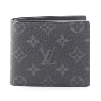 ルイ・ヴィトン LOUIS VUITTON ポルトフォイユ マルコ NM 二つ折り財布 財布 PVCコーティングキャンバス モノグラム・エクリプス メンズ ブラック系 M62545 【中古】