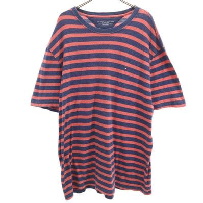 TOMMY HILFIGER トミーヒルフィガー ボーダー柄 半袖 Tシャツ XL ネイビー