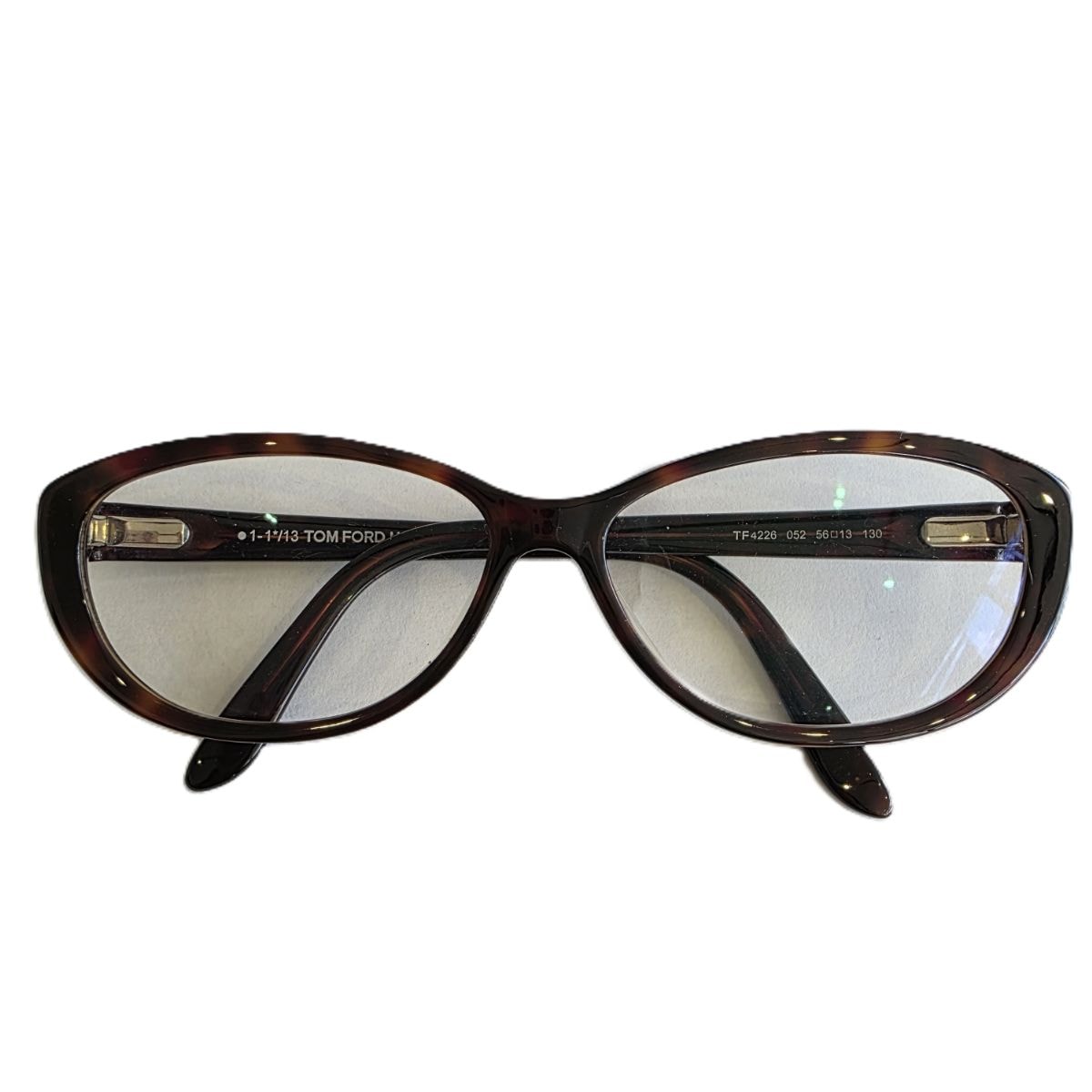 【値下げ】 TOM FORD トムフォード スクエア メガネ フレーム メガネ TF4226 052 プラスチック ブラウン  ユニセックス【中古】