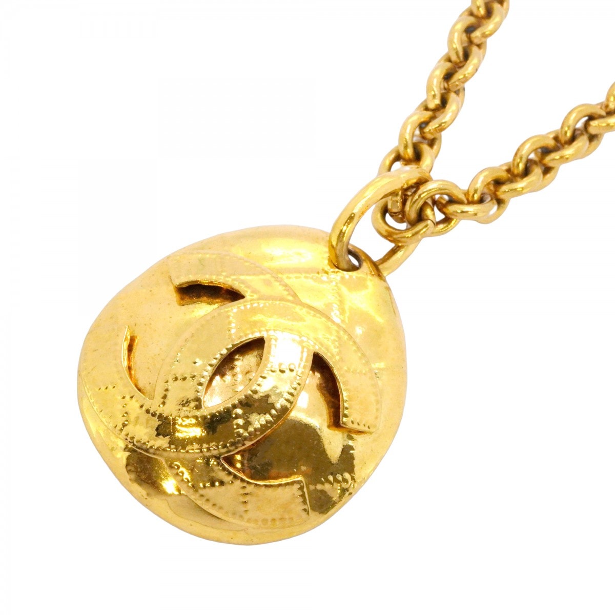 【6jdb0010-k】シャネル ネックレス ヴィンテージ ココマーク GPメッキ ゴールド【中古】レディース