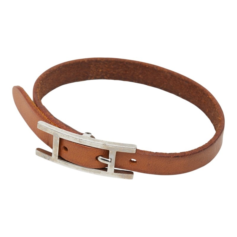 エルメス アピ ブレスレット □I ブラウン レザー レディース HERMES 中古