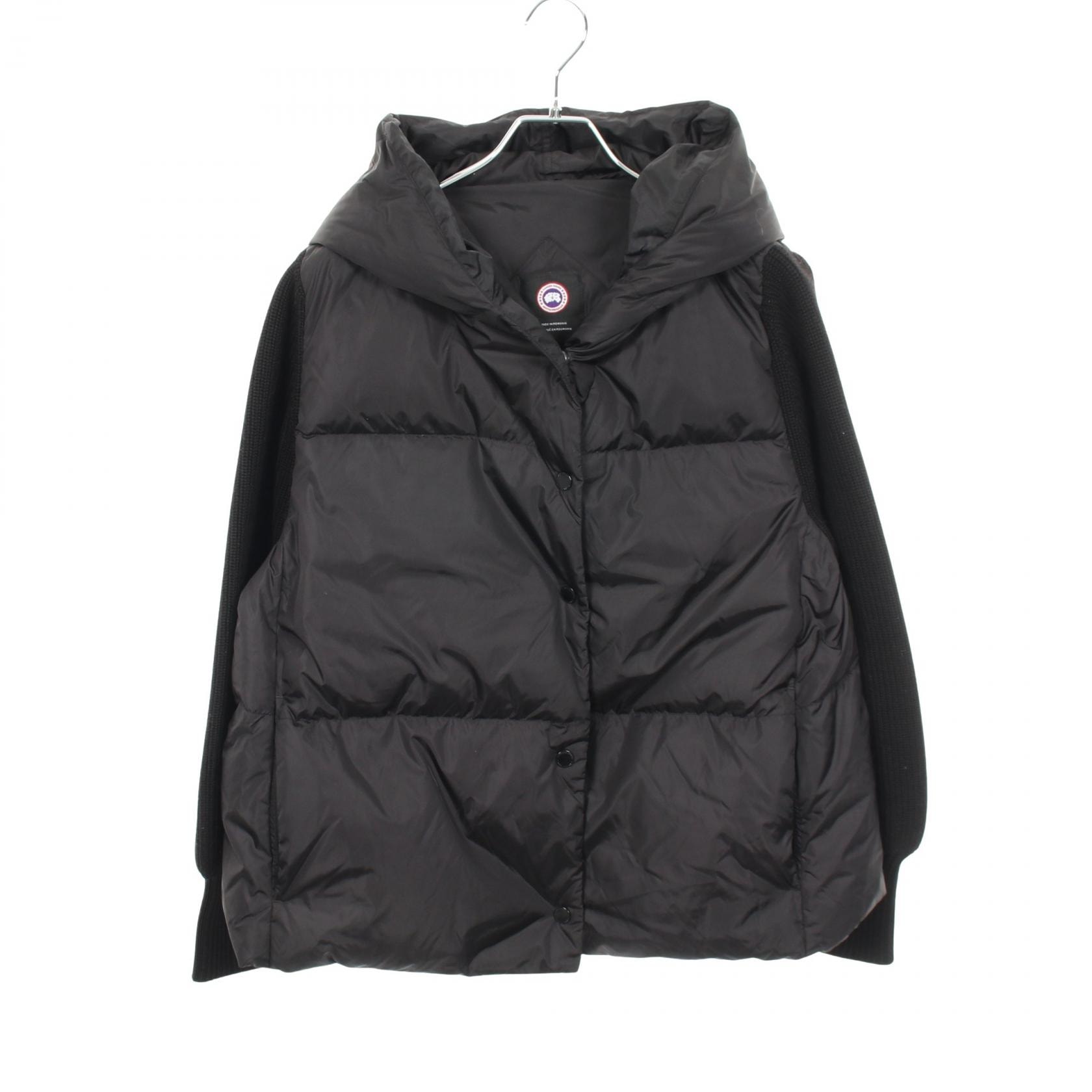 カナダグース CANADA GOOSE ハイブリッジ アストリア ニット フーディージャケット フード付き ダウンジャケット 衣料品 アウター ウール ナイロン メンズ ブラック系 【中古】