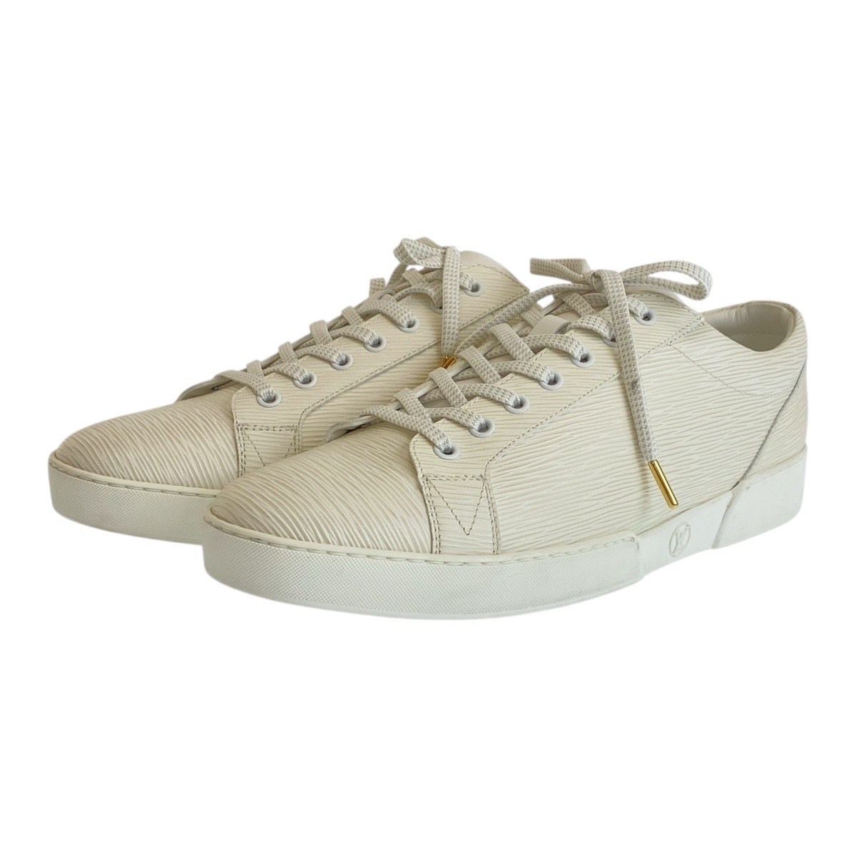 超美品 LOUIS VUITTON ルイヴィトン エピ 8/26.5 ホワイト エピレザー スニーカー ローカット 500966 【中古】