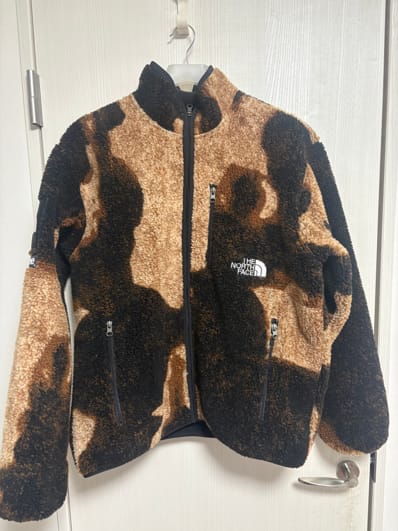 Supreme x The North Face Bleached Denim Print Fleece Jacket "Black"