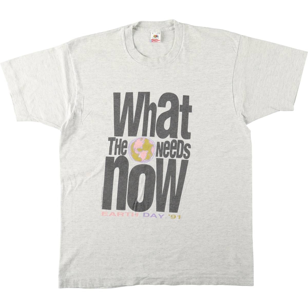 古着 90年代 フルーツオブザルーム FRUIT OF THE LOOM メッセージプリントTシャツ USA製 メンズXL相当 ヴィンテージ/eaa667885