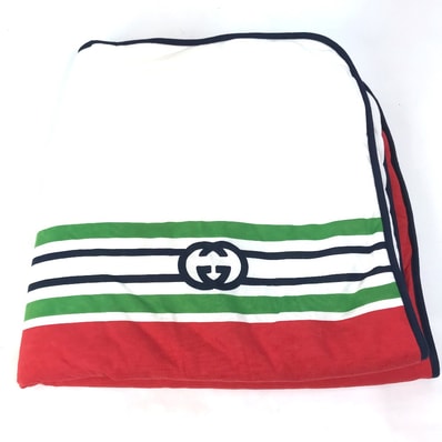 グッチ GUCCI GG 681367 インテリア ひざかけ 毛布 ブランケット ウール ホワイト 未使用