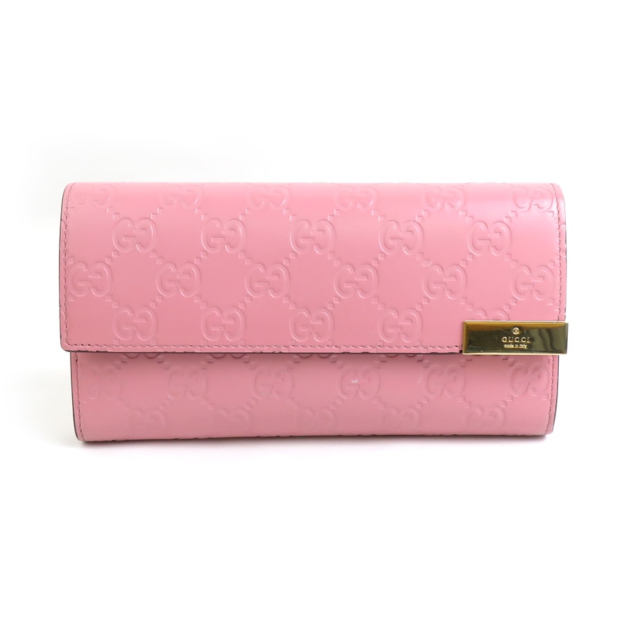 グッチ GUCCI 長財布 レザー ピンク ユニセックス 291099【中古】 r10322a