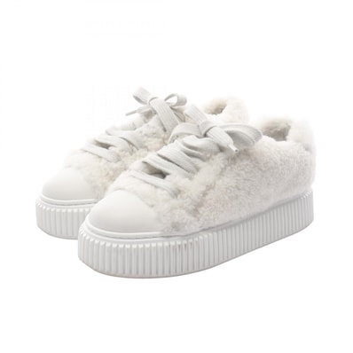 ミュウ ミュウ Miu Miu スニーカー 靴 レザー ボア レディース ホワイト系 【中古】