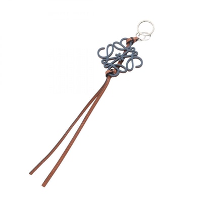 ロエベ LOEWE アナグラム キーホルダー アクセサリー レザー レディース ネイビー系 / ブラウン系 C821232X01 【中古】