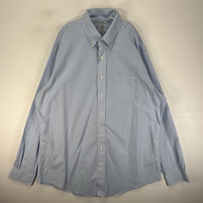 古着 ブルックスブラザーズ Brooks Brothers 長袖シャツ ボタンダウン 胸ポケット XL ブルー系 チェック メンズ