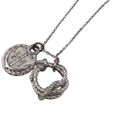 エルメス HERMES ネックレス コルダージュ ロープ シルバー