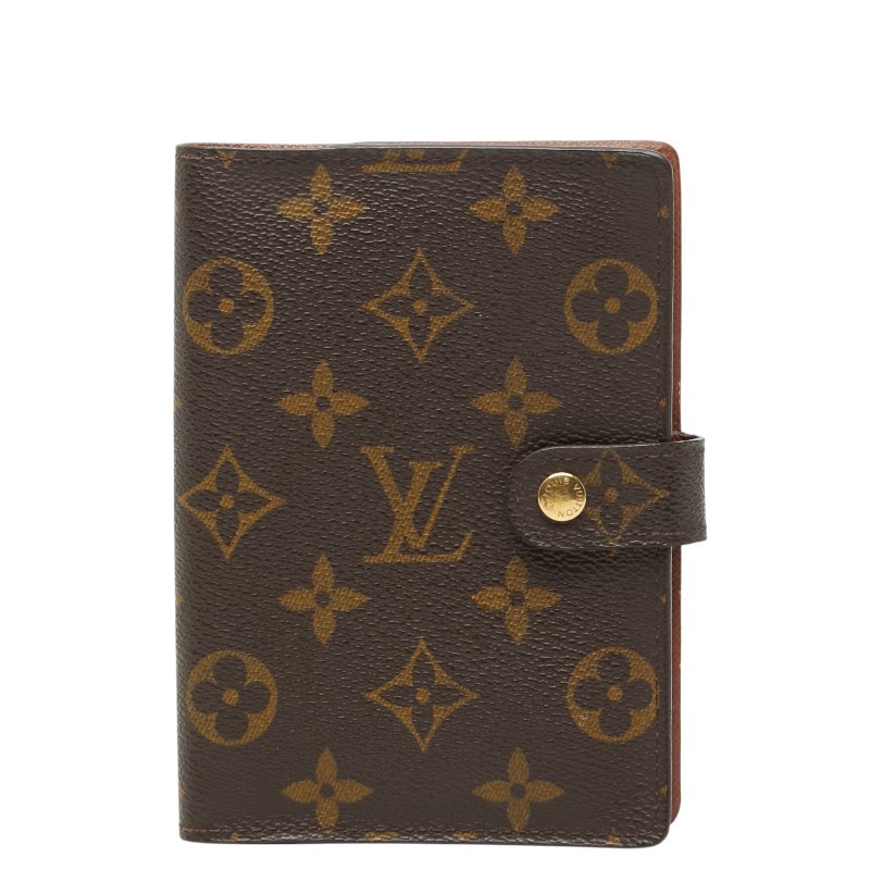 ルイ ヴィトン モノグラム アジェンダPM 手帳カバー R20005 ブラウン PVC レザー レディース LOUIS VUITTON 【中古】