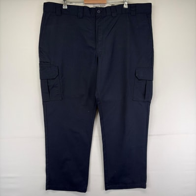 古着 ディッキーズ Dickies パンツ ジッパーフライ ワンポイントロゴ 作業着 ワーク 大きいサイズ w46 L30 ネイビー メンズ