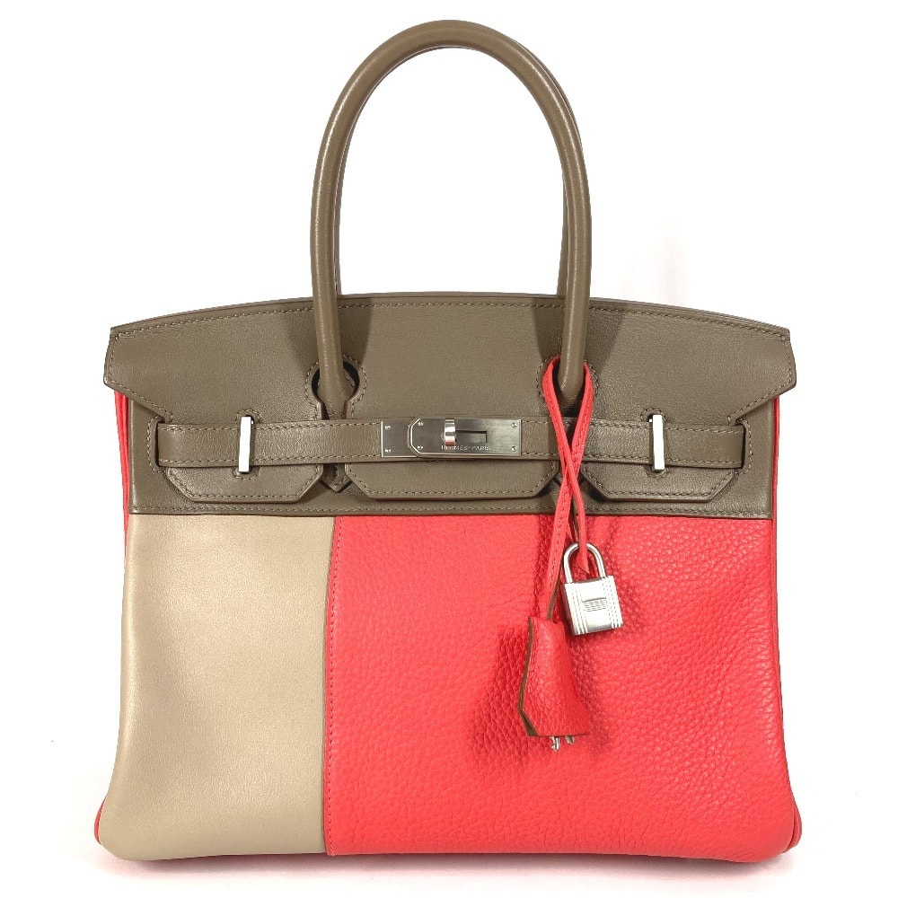 エルメス HERMES バーキン30 バーキン 30 カバン バッグ トートバッグ ハンドバッグ トリヨン P□刻 エトゥープ/アルジル/ローズジャイプール ピンク 美品