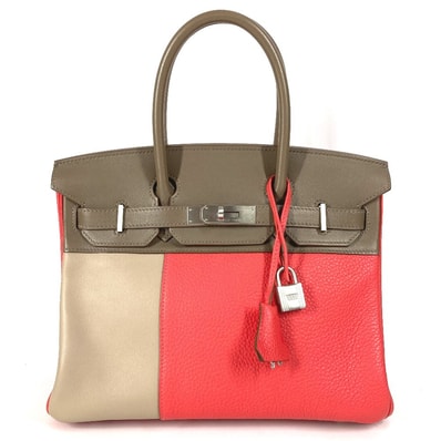 エルメス HERMES バーキン30 バーキン 30 カバン バッグ トートバッグ ハンドバッグ トリヨン P□刻 エトゥープ/アルジル/ローズジャイプール ピンク 美品