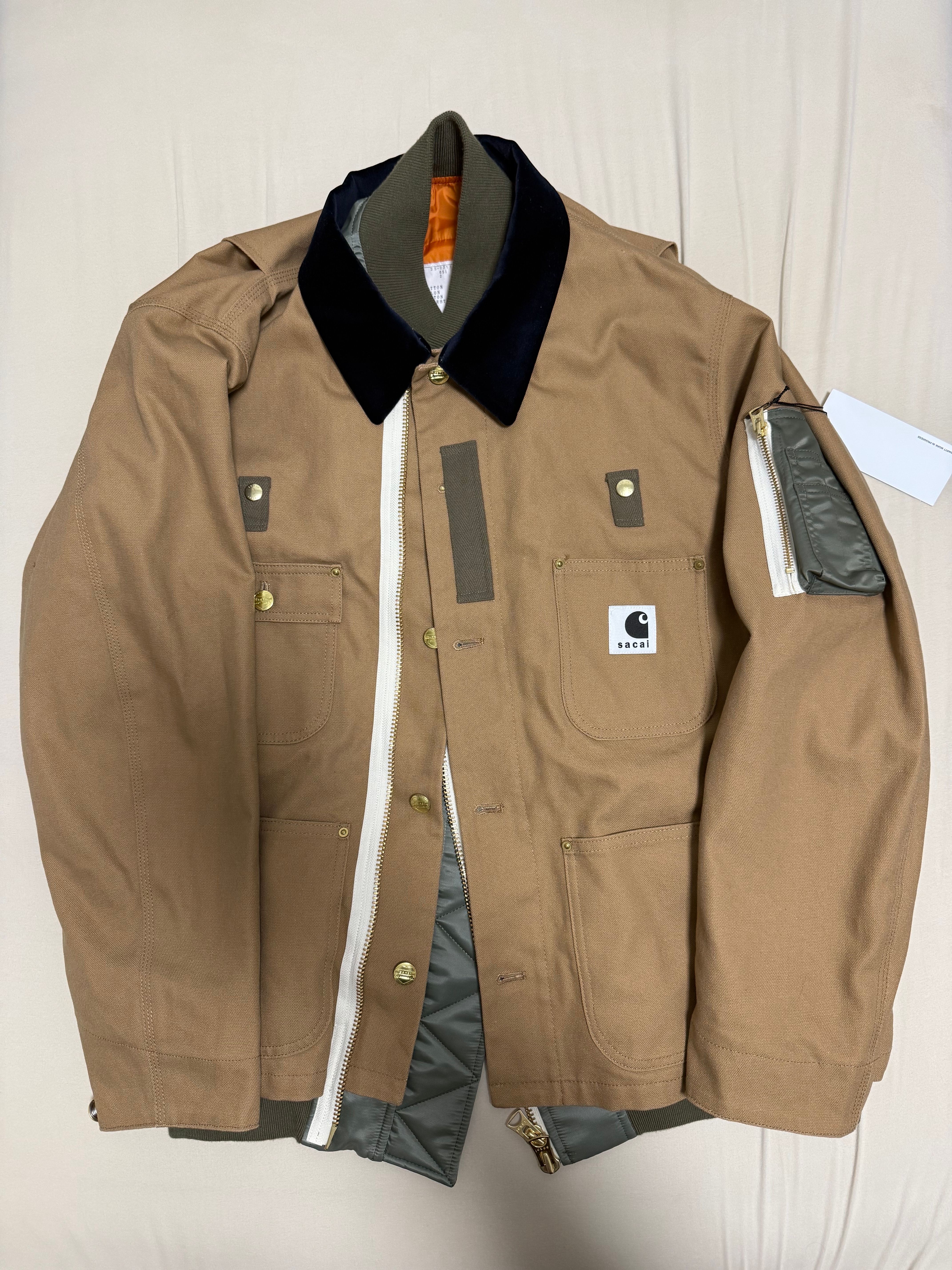 Carhartt WIP x sacai Canvas MA-1 Jacket Michigan "Beige"