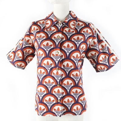 未使用品 グッチ×アディダス 半袖シャツ オレンジ系 レディース 36 703002