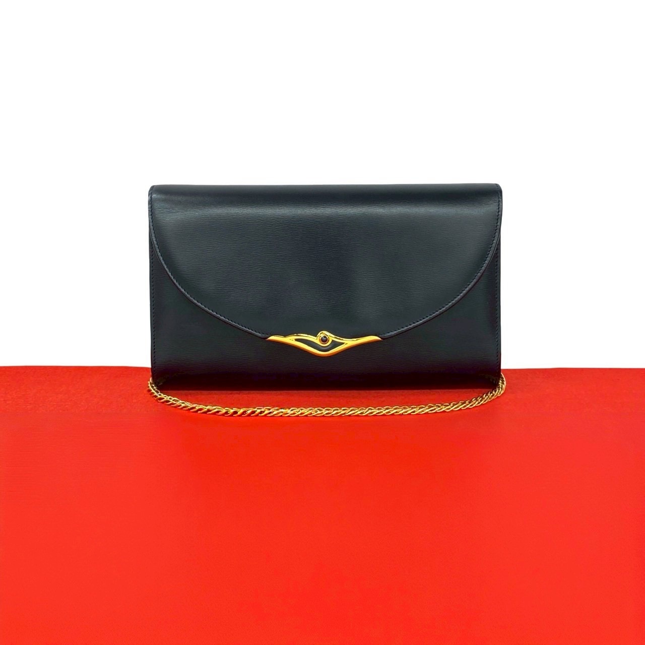 CARTIER カルティエ サファイアライン レザー ショルダーバッグ ネイビー
 5513c