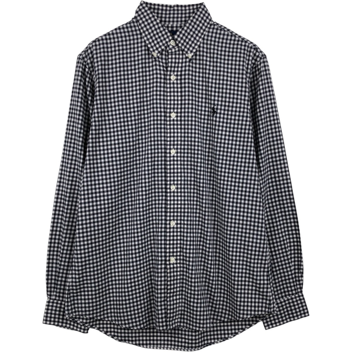 古着 ラルフローレン Ralph Lauren CUSTOM FIT ギンガムチェック 長袖 ボタンダウンチェックシャツ メンズM相当/eaa663244