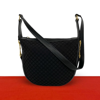 CELINE セリーヌ マカダム ブラゾン 柄 トリオンフ キャンバス レザー ショルダーバッグ ブラック
22258